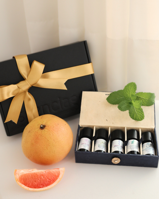 【新年能量 ‧ 精油5入含木盒 】清亮柑橘 ‧ 葡萄柚薄荷 ‧ 新年啟動